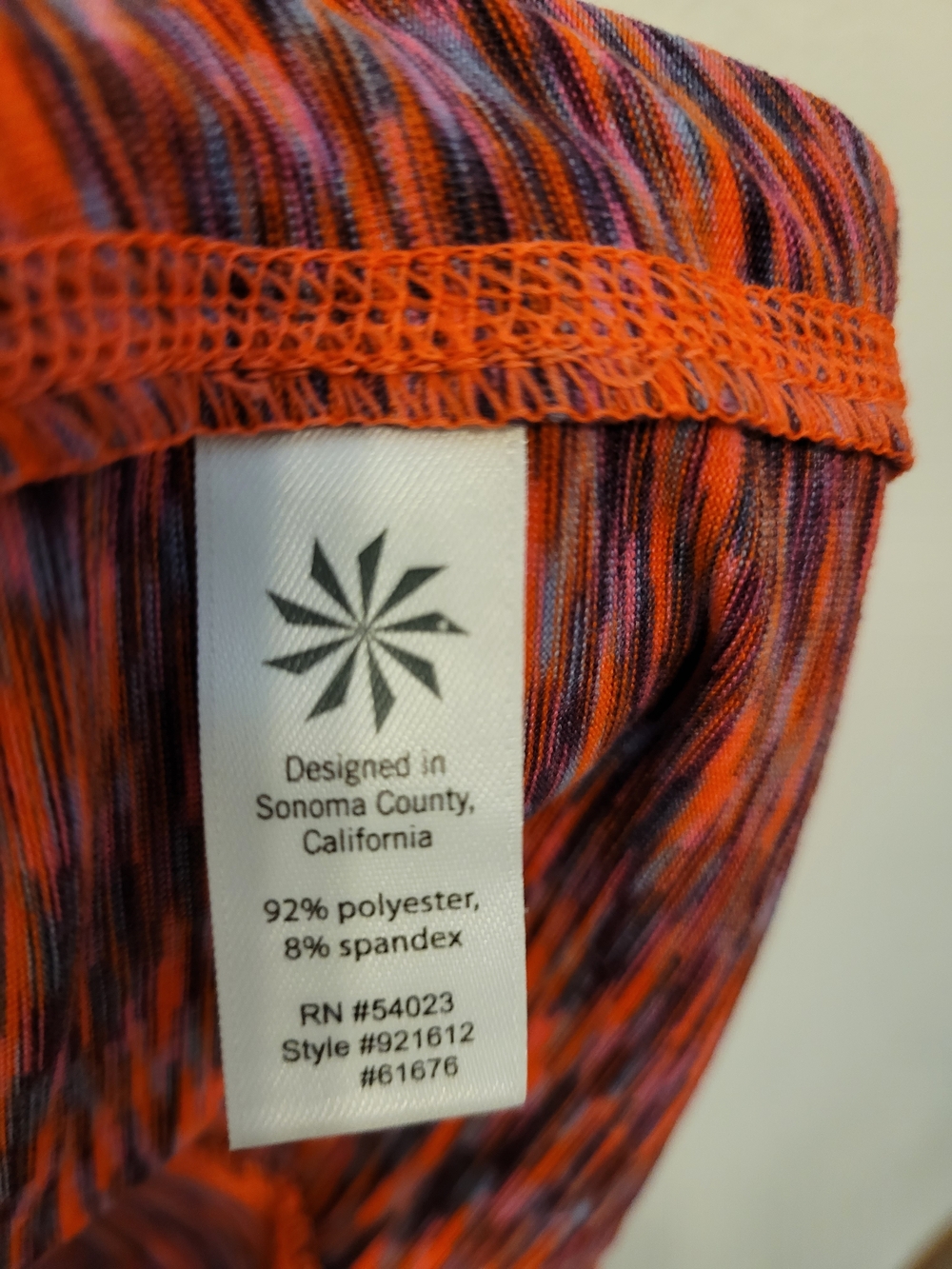Athleta Mendoza Half Zip Pullover Space Dye Orange Purple Women's Medium - Picture 8 of 8